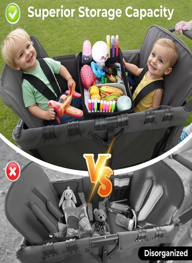 COOLBEBE Stroller Snack Tray for Wonderfold Wagon, Upgraded Foldable Kids Snacks & Activities with Drawing Tray, Universal Wonderfold Wagon W2 Accessories with Cup Holder & Mesh Pockets (W2 Series) - Image 4